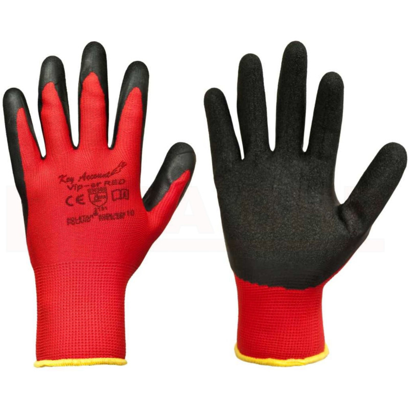 RĘKAWICE NYLONOWE POWLEKANE LATEKSEM R.9